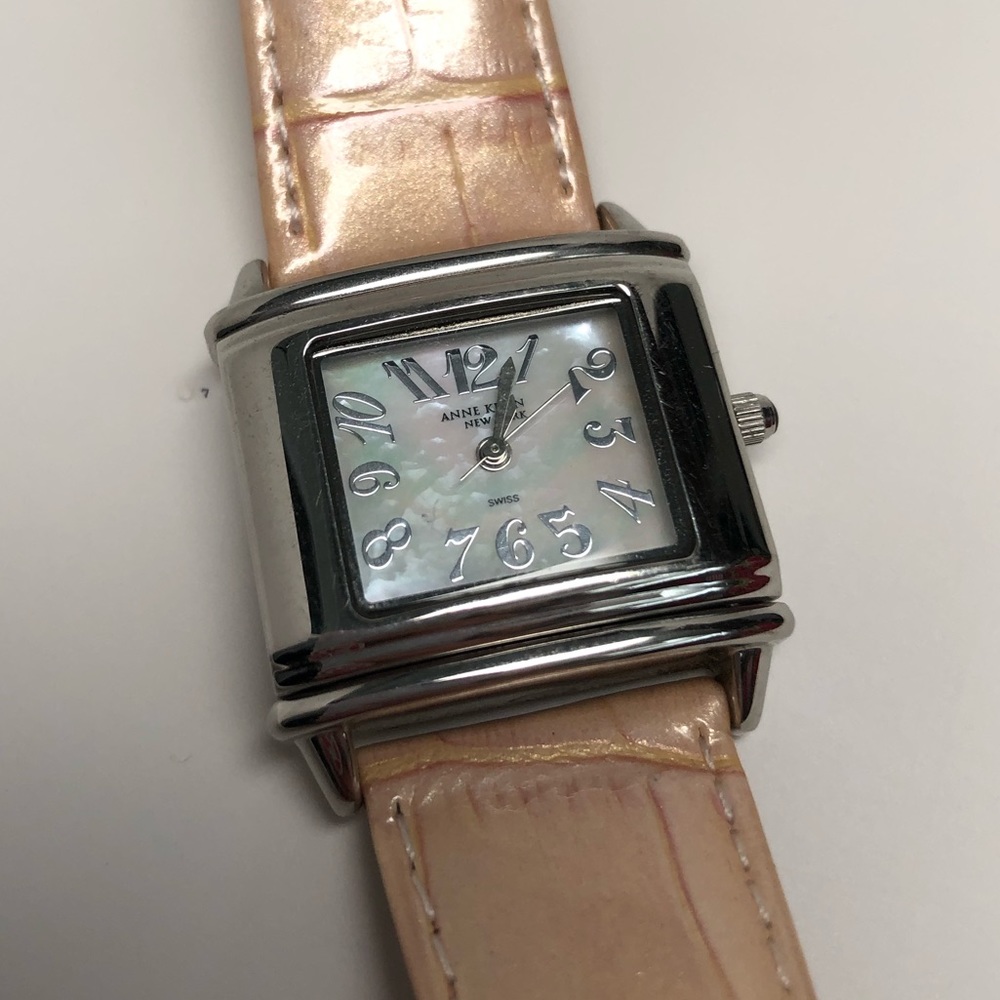 Anne Klein Reversible Pink Opal Face Watch
